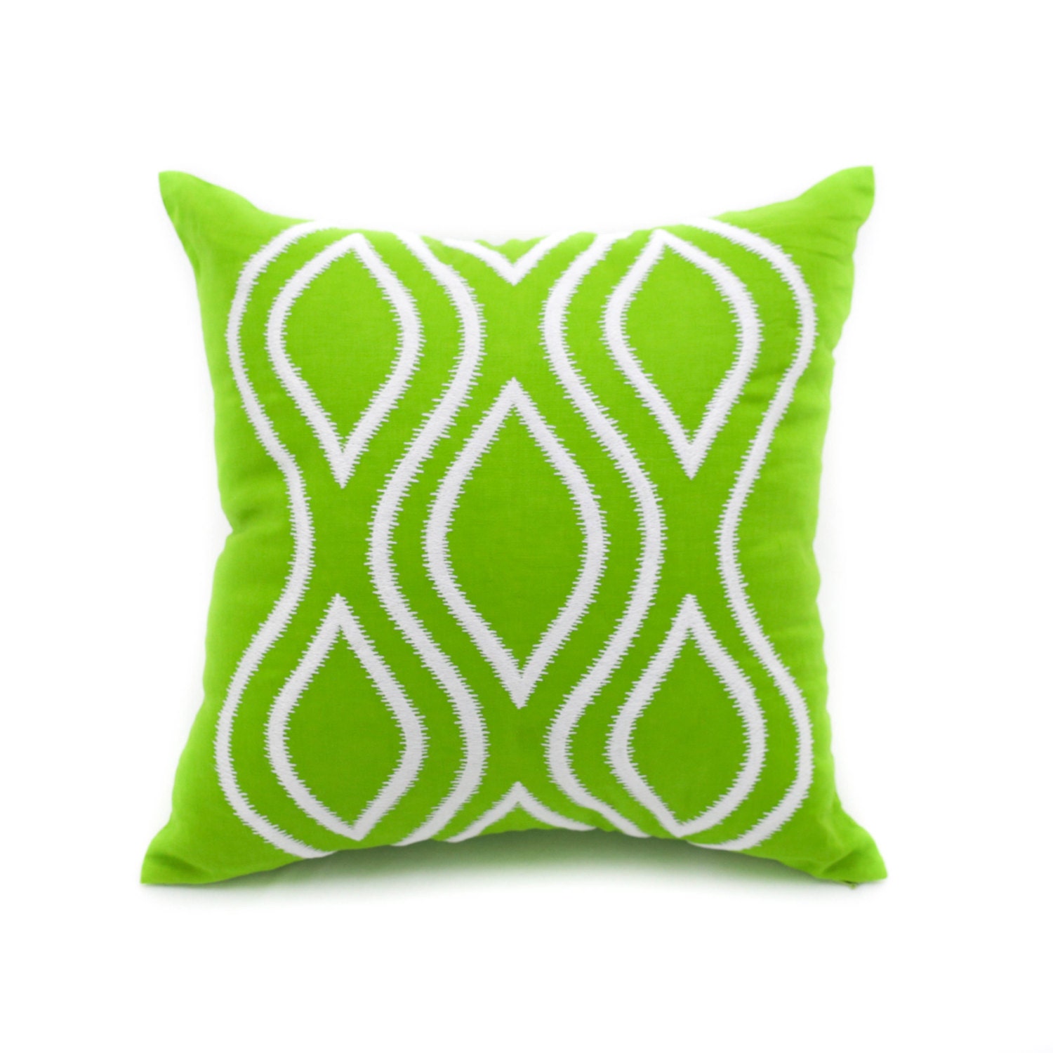 Green Linen Geometric Throw Pillow Cover Textured Lines Etsy