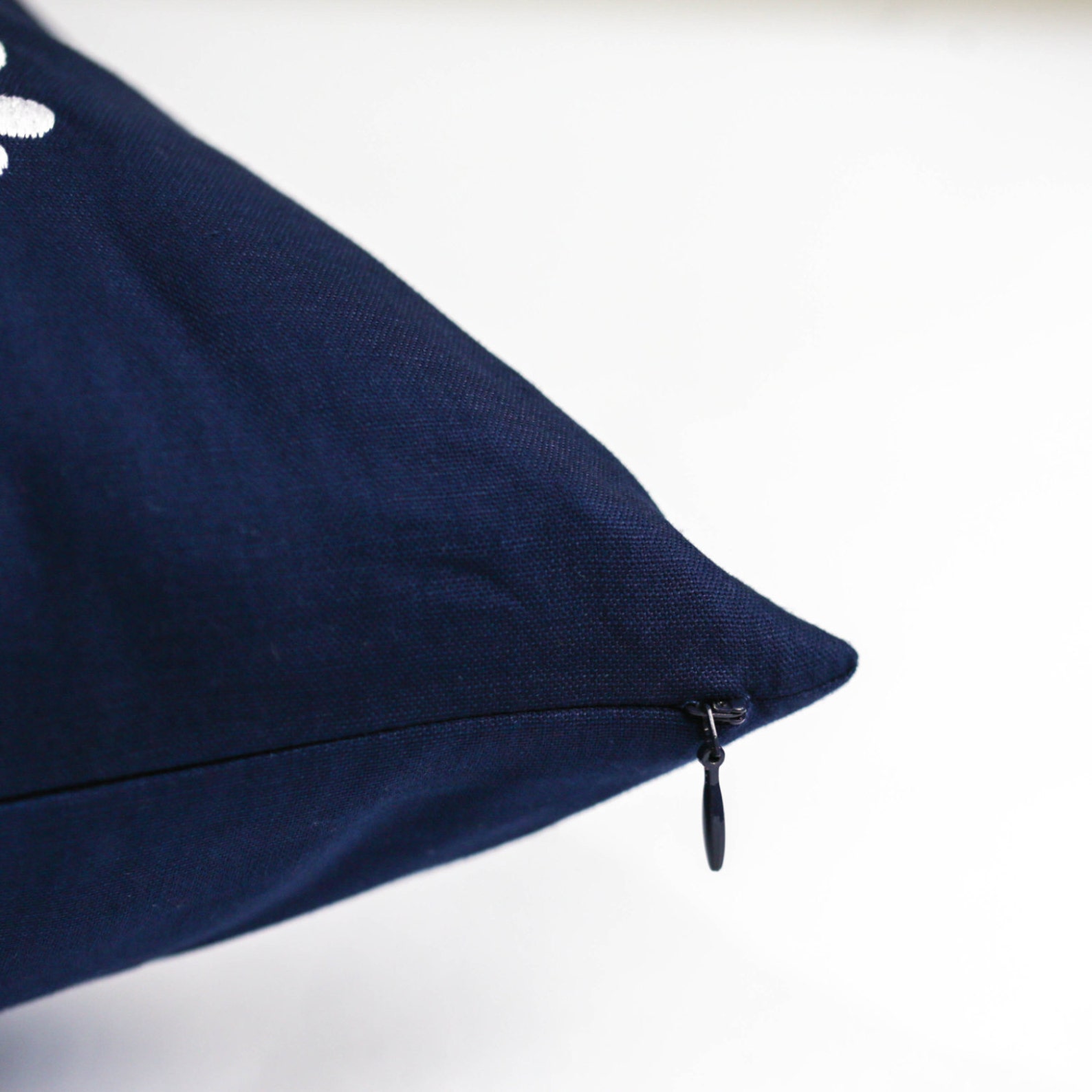 Navy Linen Pillow Cover Nautical Pillows Custom Embroidery Etsy