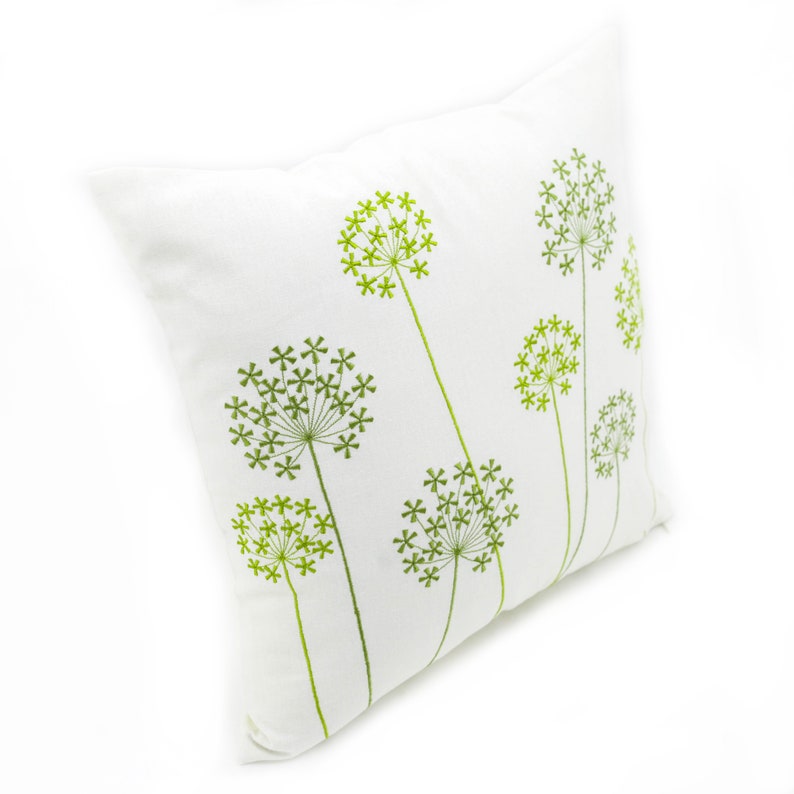 Floral Pillowcases Embroidered Custom Pillow Cream Throw Etsy