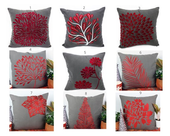 Grey Throw Pillows Floral Pillowcases Linen Pillow Shams Embroidered Pillow Cover Scandinavian Cushion Cover Etsy