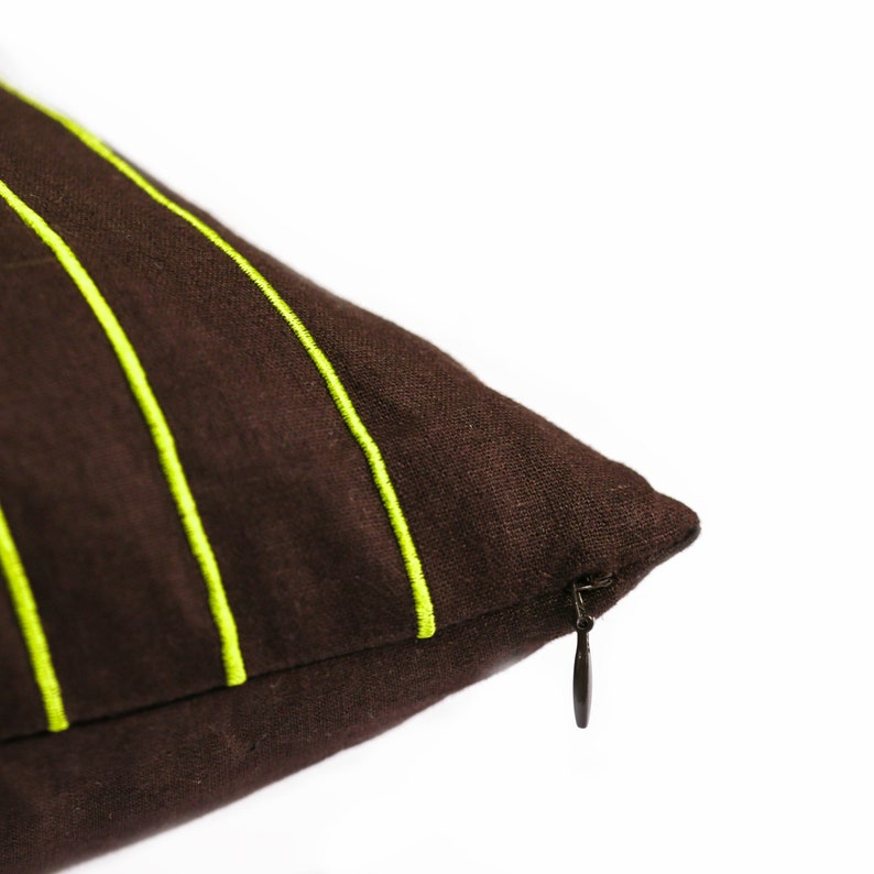 Teal Throw Pillow Cover Dark Brown Linen Pillow Floral Etsy