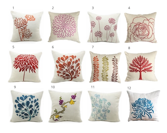 Floral Pillowcases Teal Throw Pillow Custom Pillow Case Cream