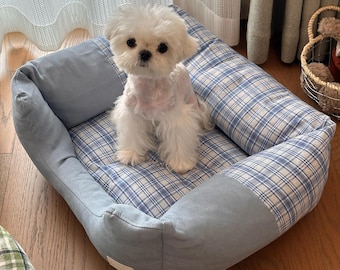 Stilvolles Canvas-Hundebett, Premium-Katzenbett, waschbares Sofa für kleine Hunde, kleine mittelgroße Rassenhundekatzen, gemütliche und haltbare Haustiermöbel, 3 Größen