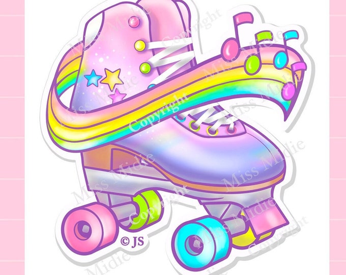 Retro Roller Skate Prism Vinyl Sticker Mod | Vintage 80's Style