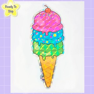 Die Cut Ice Cream Cone Prism Sticker by Miss Midie | Waterproof
