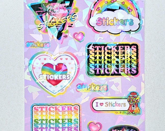 3x4 Colorful Prismatic Stickers Sticker Sheet