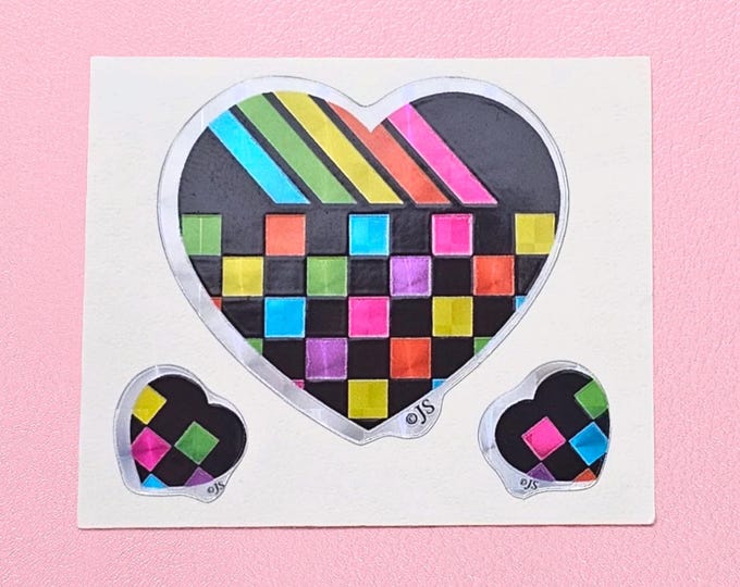 Prism Colorful Checkerboard Hearts Sticker Mod