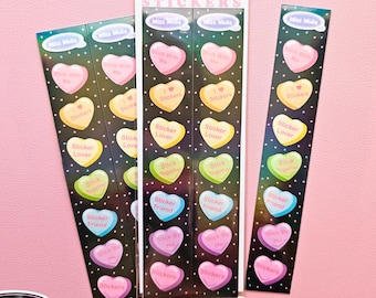 Sticker Edition Sweethearts Holographic Rainbow Pearl Finish Sticker Strip