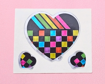 Prism Colorful Checkerboard Hearts Sticker Mod