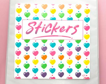 Jumbo Glossy Album Cover Vinyl Rainbow STICKERS Die Cut Sticker - White