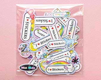 Matte I Heart Stickers Sticker Flakes - Die Cut Vinyl Stickers Pack