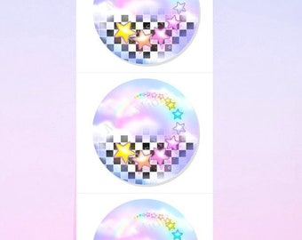 Retro 80's Vibe Glittery Prism Vinyl Sticker Strip