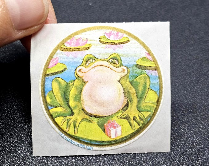 Vintage 80's Illuminations Birthday Frog Sticker Mod