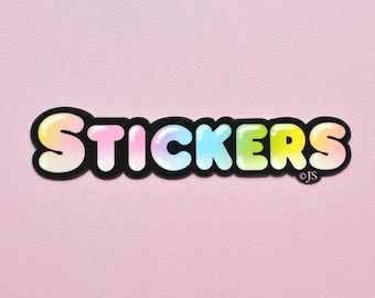 Retro Glossy Black Rainbow Stickers Die Cut Sticker