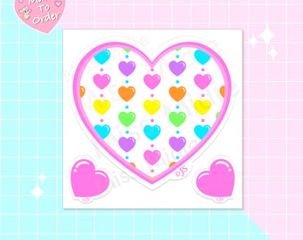 Colorful Retro 90s Prism Hearts Sticker Mod by Miss Midie