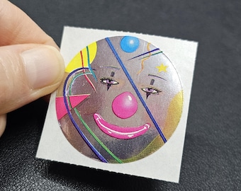 Vintage 80's Lisa Frank Foil Clown Sticker Mod