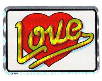 Vintage 80's Prism Heart Love Vending Sticker