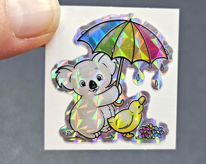 Cute Prism Koala Bear & Duckling Umbrella Small Sticker Mod
