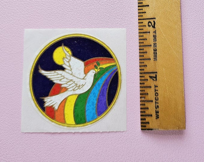 Vintage 80's Illuminations Rainbow Dove Sticker