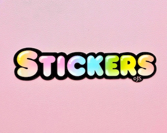 Glossy Black Rainbow Stickers Die Cut Sticker
