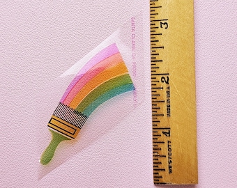 Vintage 80's Hambly Studios Transparent Rainbow Paint Brush Sticker Mod