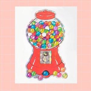 Prism Gumball Machine Die Cut Sticker by Miss Midie | 80s Style | Waterproof