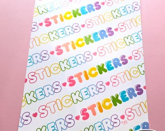 Jumbo Glossy Album Cover Vinyl Rainbow STICKERS Die Cut Sticker - White
