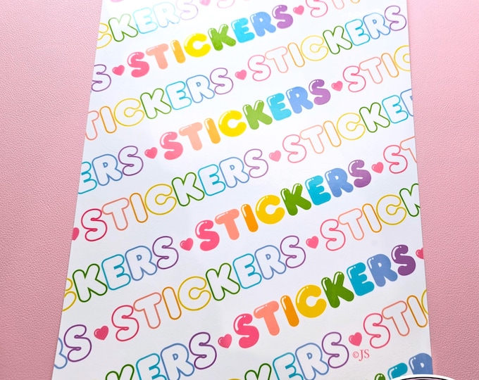 Jumbo Glossy Album Cover Vinyl Rainbow STICKERS Die Cut Sticker - White