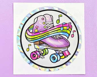 NEW! Prism Retro Roller Skate Small Sticker Mod
