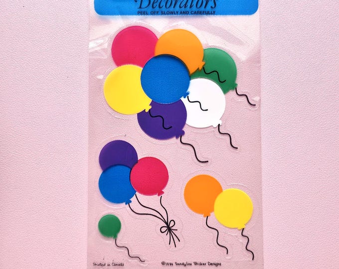 Vintage 80's Sandylion Transparent Decorators Balloons Sticker Sheet