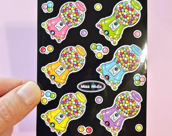 Glossy 3x4 Gumball Machines Sticker Sheet