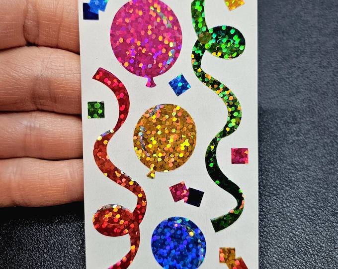Vintage Hambly Glittery Prism Party Balloons Sticker Mod