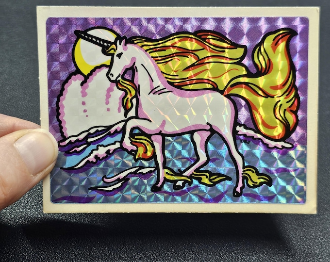 Rare Vintage 80's Prism Decal Specialties BJ Unicorn Vending Sticker Mod