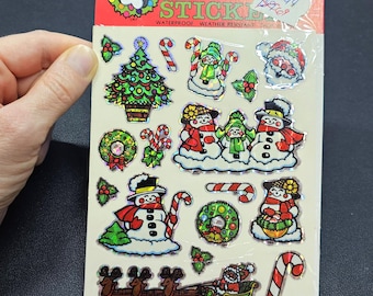 Vintage 80's Decal Specialties BJ Prism Christmas Sticker Pack