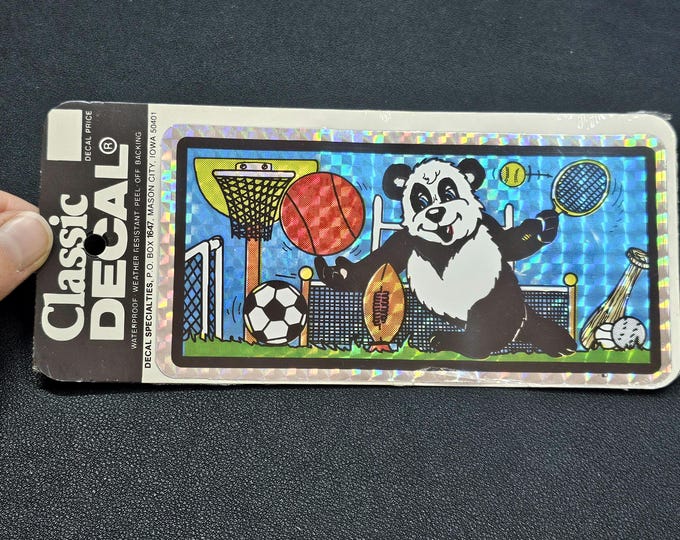 Rare Vintage 80's Decal Specialties BJ Prism Sports Panda Sticker Pack