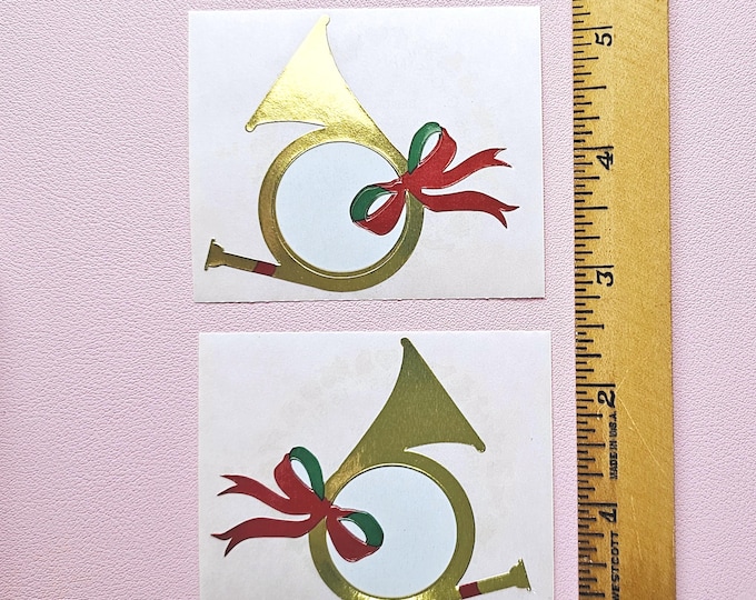 2 Vintage 80's Mrs. Grossman's Christmas French Horns Sticker Mods