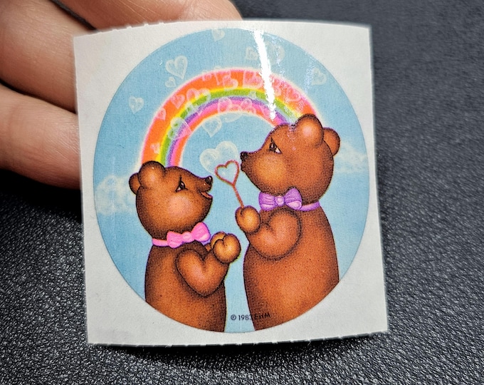 Vintage 80's Sky Ent Rainbow Bears Sticker Mod