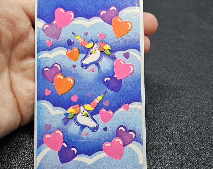 Vintage 80's Lisa Frank Unicorn Light Switch Plate Sticker Mod