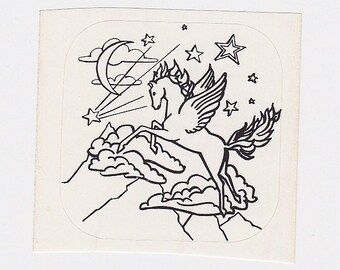 Rare Vintage 80's Color Me Pegasus Sticker