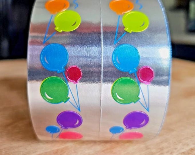 Rare Vintage 80's Neon Pace Toots Foil Balloons Sticker Roll of 104 Strips