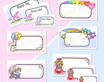 Set of 18 Matte Blank Writable Vinyl Sticker Labels