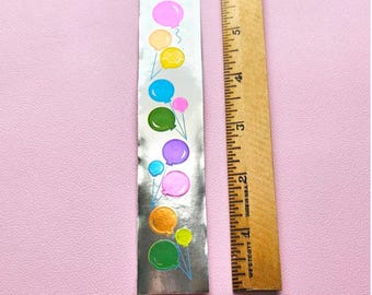 Vintage 80's Pace Neon Foil Toots Balloons Sticker Strip