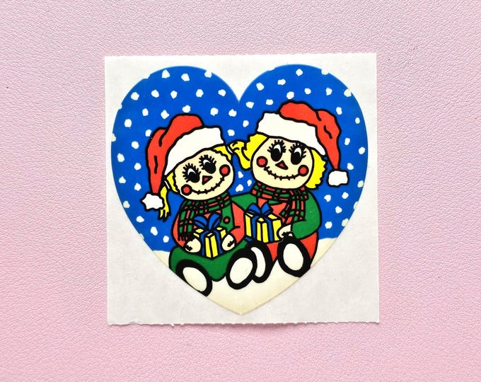 Vintage Glossy Christmas Rag Dolls Sticker Mod