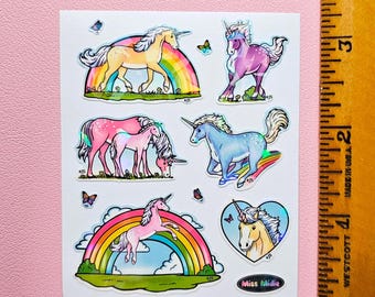 Prism Colorful Unicorns 3x4 Stickers Sheet