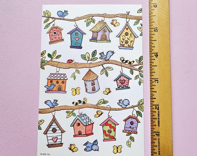 Vintage AGC Bird Houses Sticker Sheet