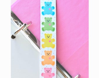 Cute Teddy Bears Holographic Pearl Sticker Strip