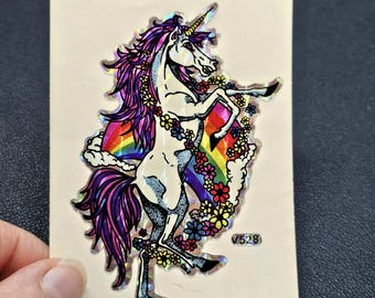 Vintage 80's Prism Decal Specialties BJ Unicorn Vending Sticker Sheet