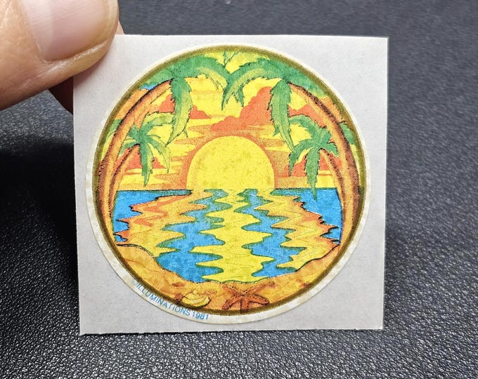 Vintage 80's Illuminations Beach Sunset Sticker Mod