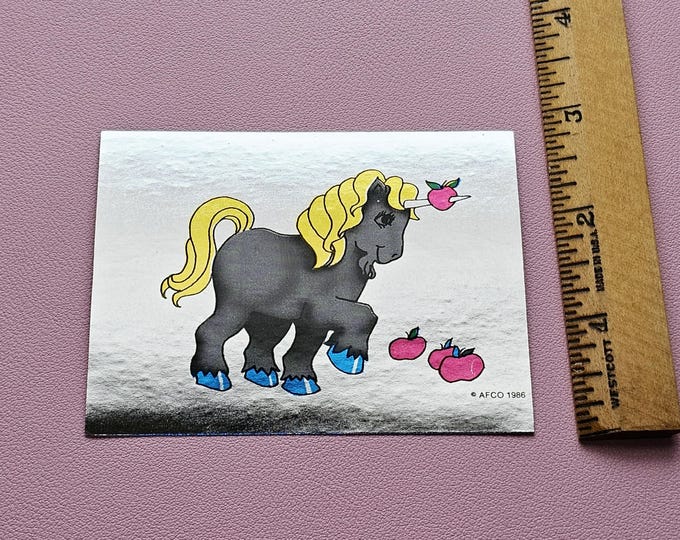 Vintage 80s AFCO Foil Vending Unicorn Sticker Mod