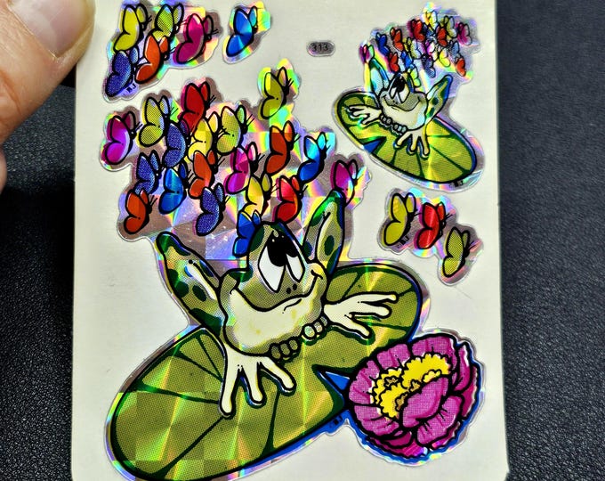 Vintage 80's Prism Decal Specialties BJ Frogs Sticker Sheet